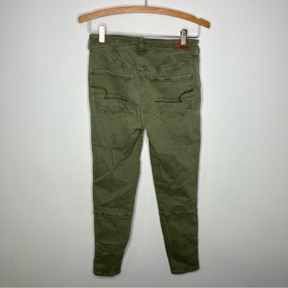 American Eagle Outfitters high Rise Jegging Crop olive green size 6 - Picture 5 of 6